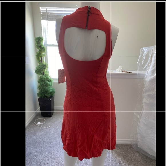 FREE PEOPLE RED MINI DRESS SIZE XS MSRP $98.00 NWT - Picture 2 of 9